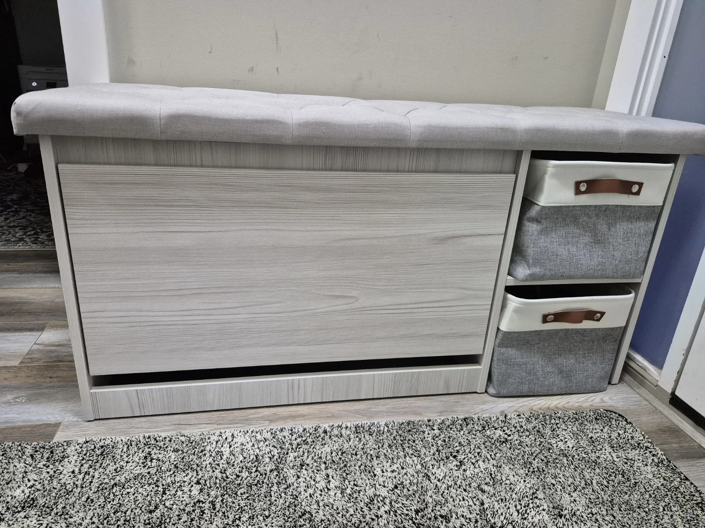 45" L x 15 W x 22" H Shoe Bench in soft Grey - photo 2