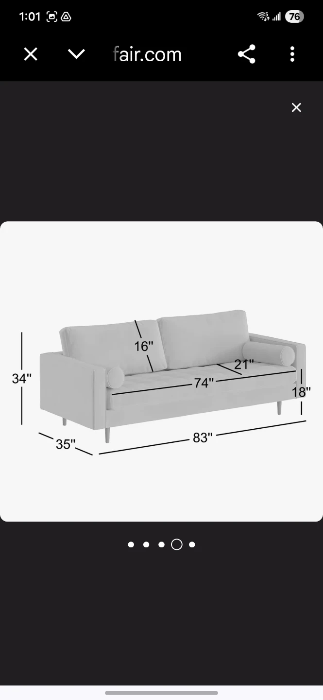 3-Seater Velvet Sofa – Like New | Modern Mid-Century Style - photo 5