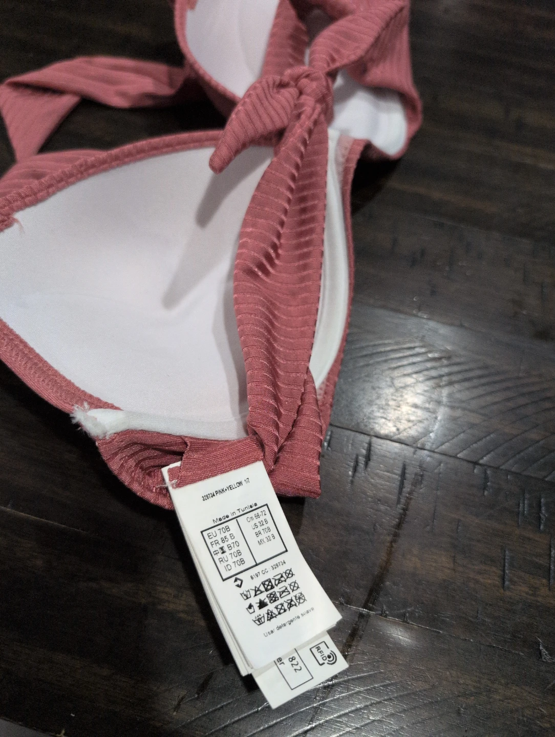 Pink Ribbed Halter Bikini Top - photo 4