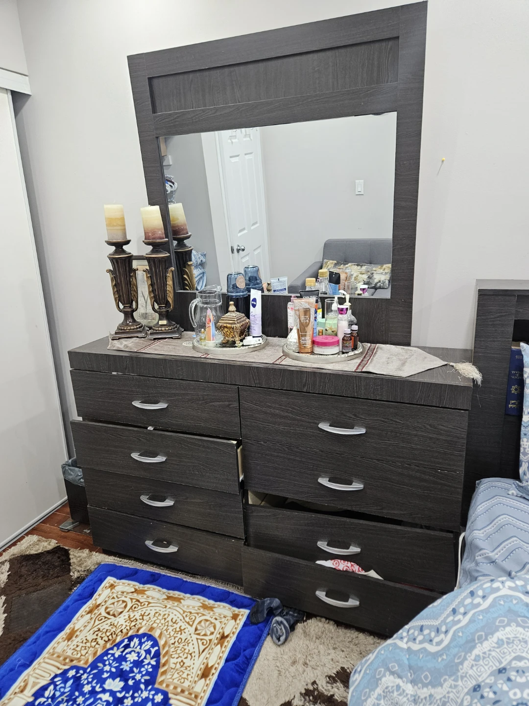 Dark Wood Dresser with Mirror - photo 3