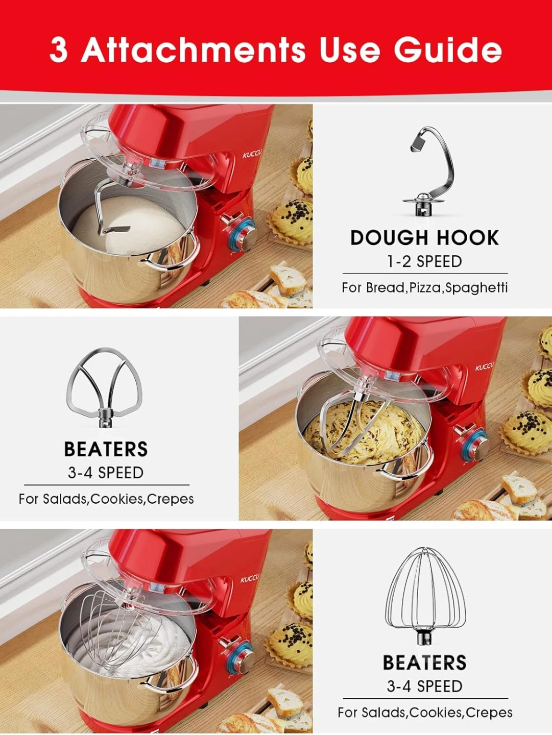 BNIB - Double Handle KUCCU Stand Mixer - photo 4