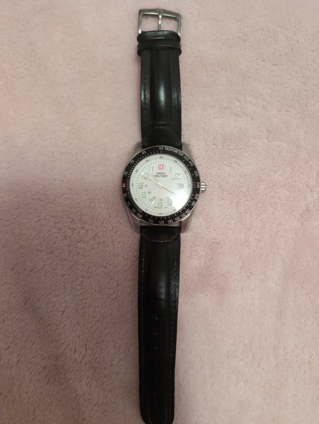 Swiss Military Watch with Leather Strap