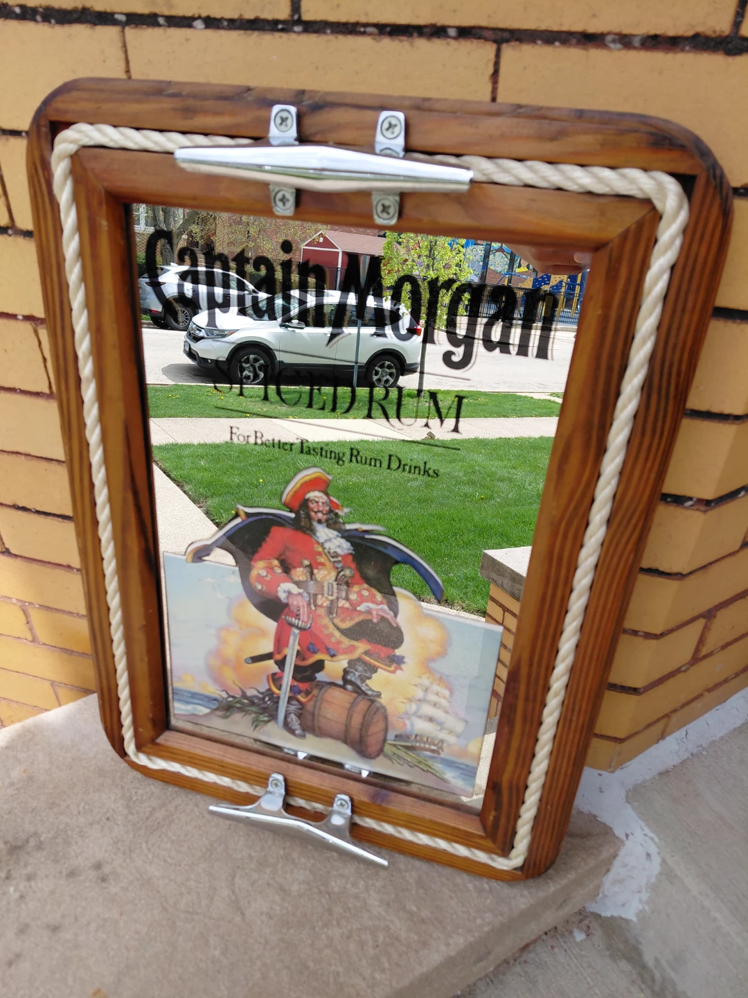 Captain Morgan Spiced Rum Wooden Framed Mirror - photo 2
