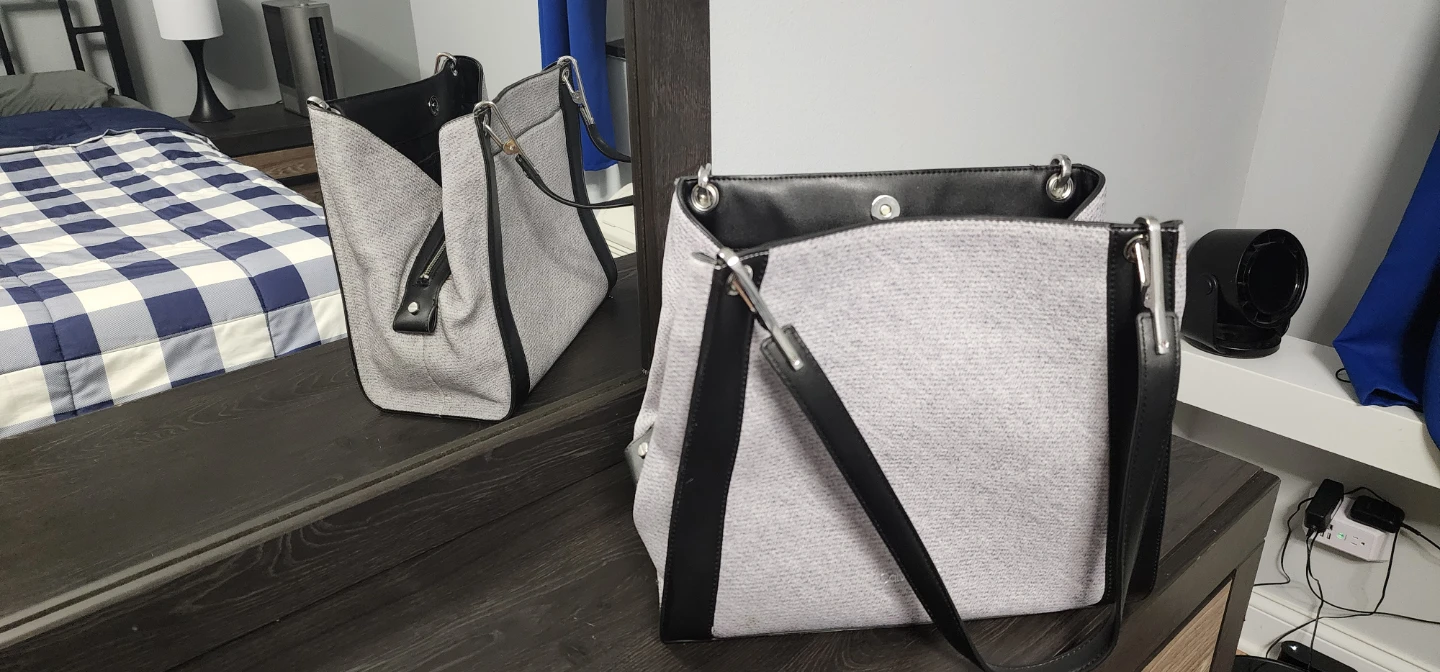Calvin Klein Gray Textured Tote Bag