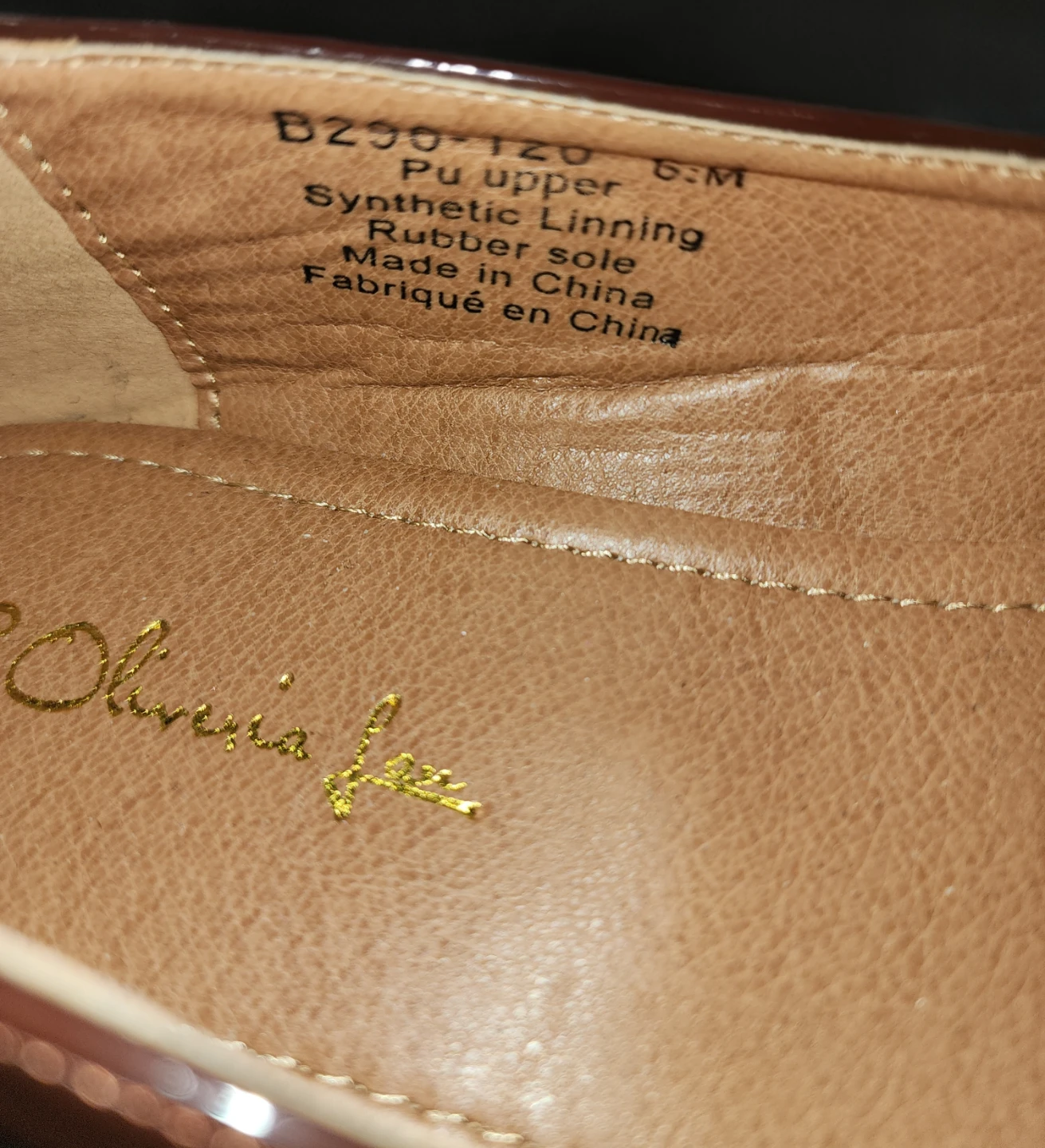 Olivia Lee Brown Patent Loafers with Bows - Size 6M New - photo 2