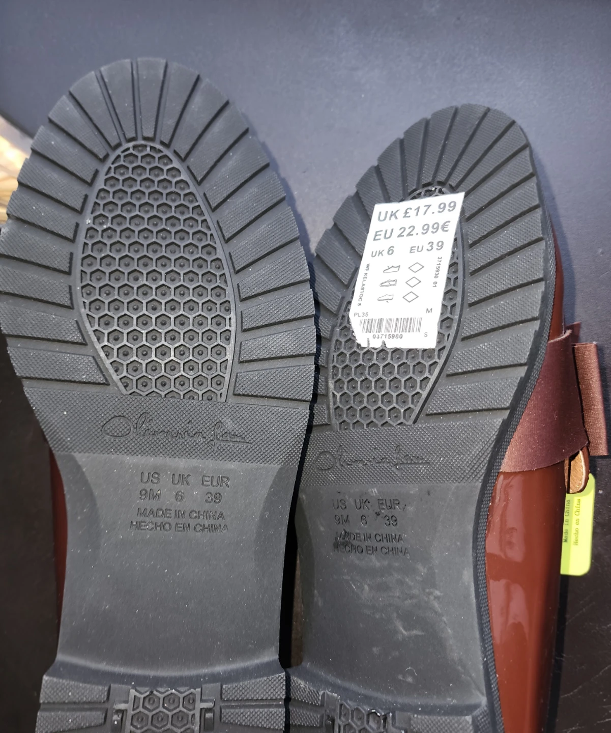 Olivia Lee Brown Patent Loafers with Bows - Size 6M New - photo 4