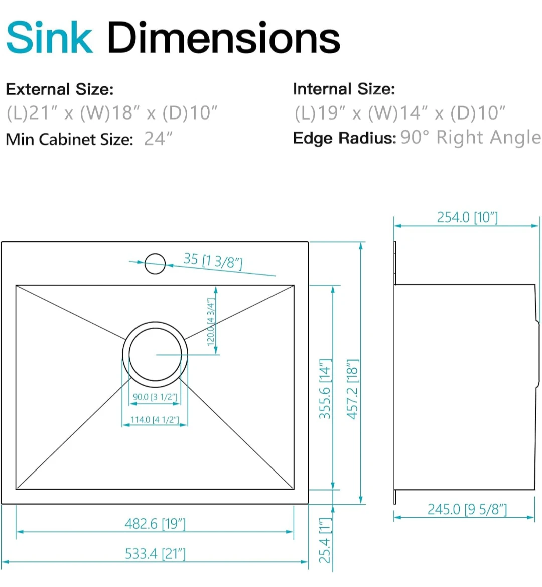 Stainless Steel Undermount Kitchen Sink with Accessories - photo 5