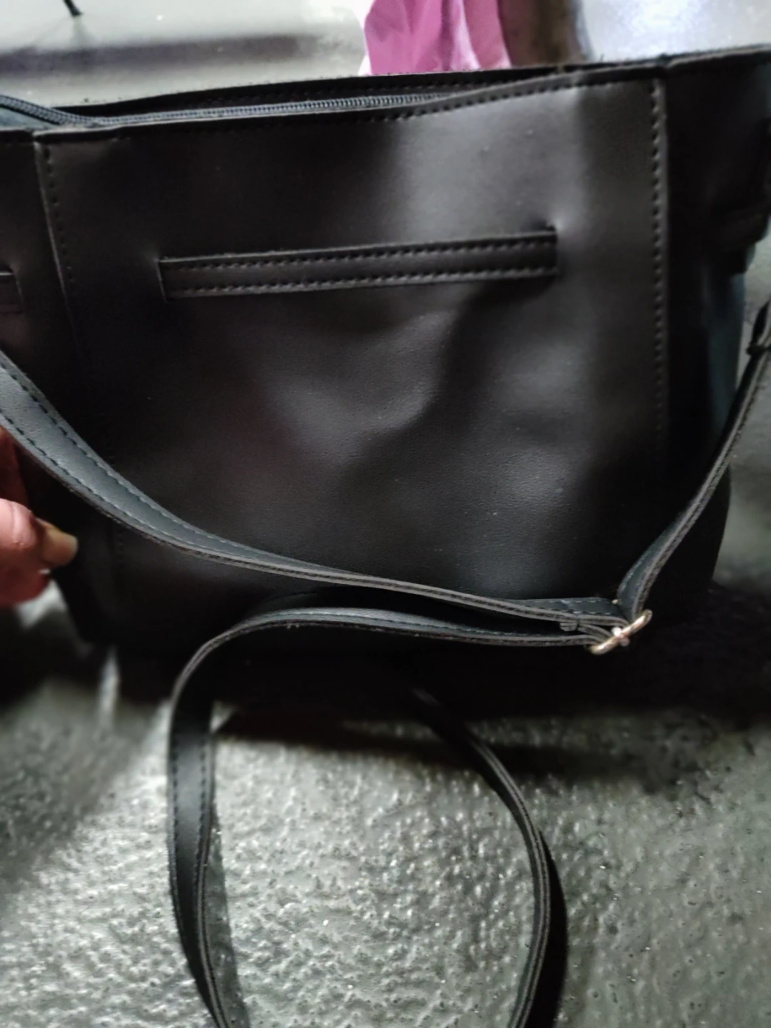 Black Faux Leather Crossbody Bag🌱,