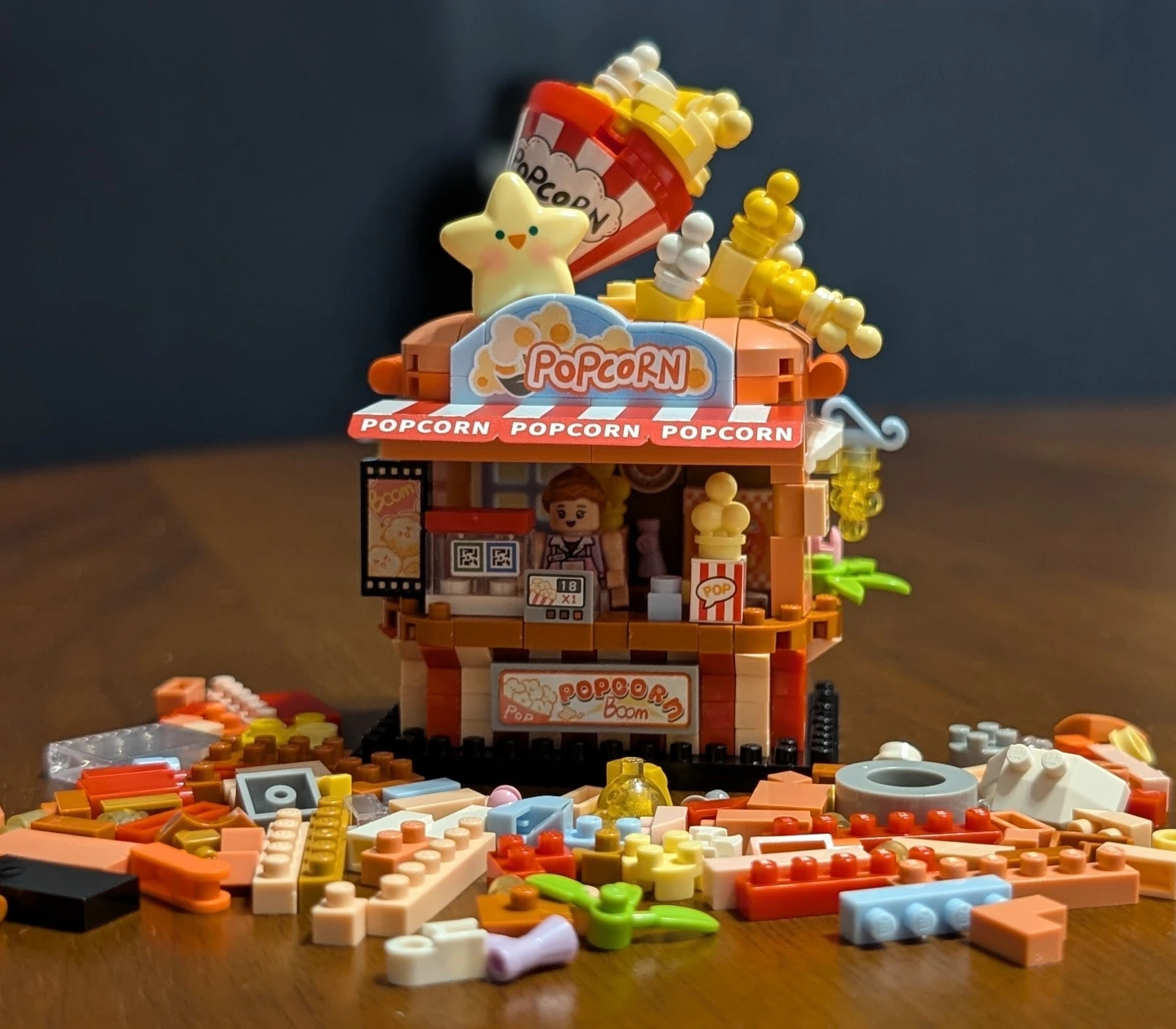 [Assembled] Micro Block Building Toy - Popcorn Stall