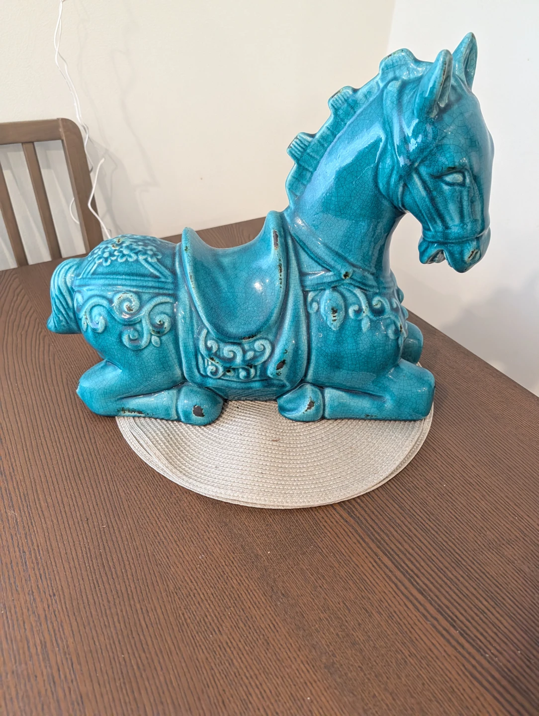 Turquoise Ceramic Horse Figurine