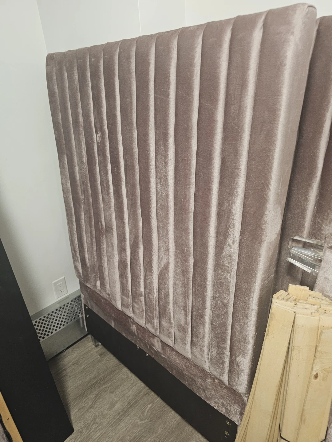 Velvet Channel Tufted Headboard