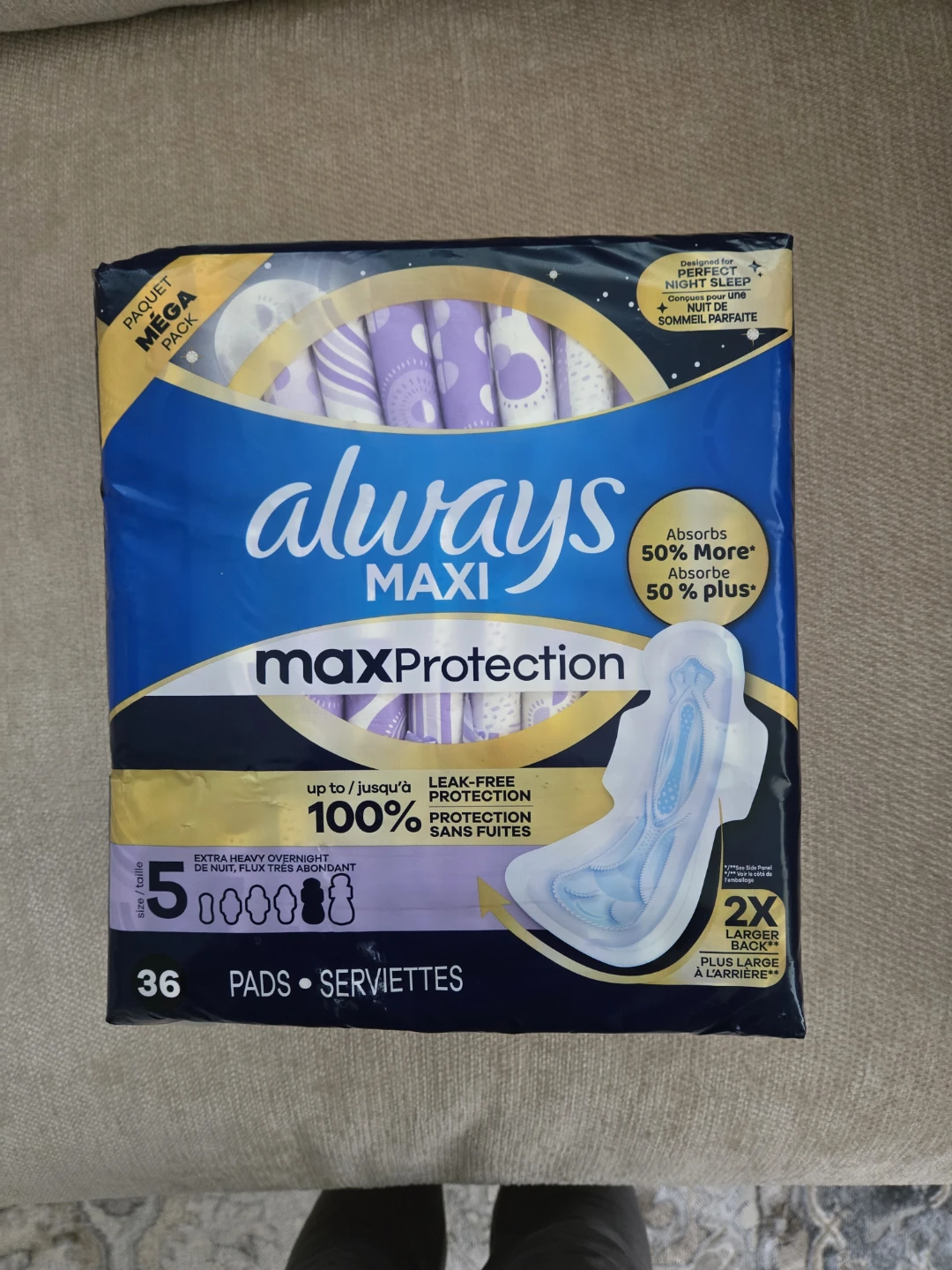 🌱Always Maxi Pads MaxProtection Extra Heavy Overnight