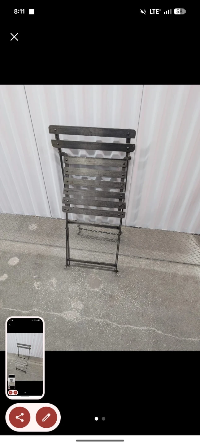Folding Metal Bistro Chair - photo 3