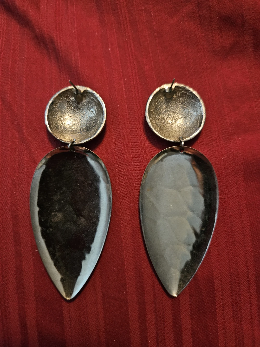 Large Silver Drop Earrings - photo 2