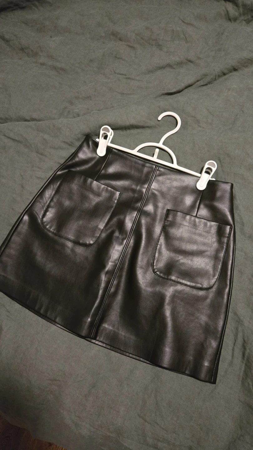 Dynamite Black Faux Leather Mini Skirt P/S