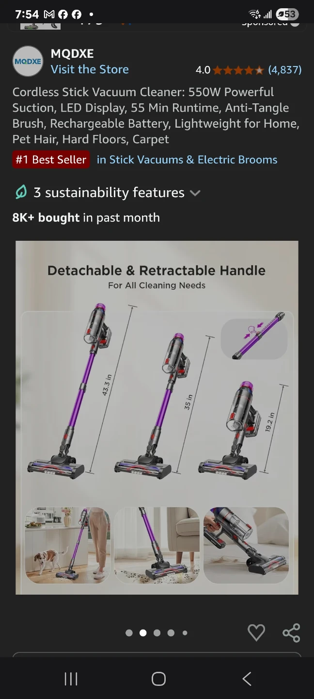 MQDXE Cordless Stick Vacuum Cleaner - photo 2