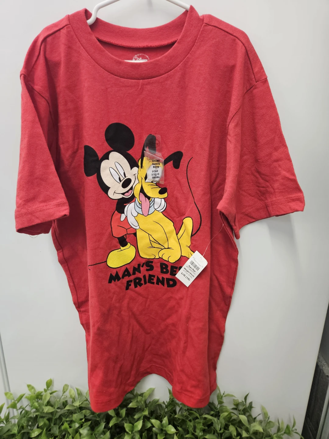 Mickey Mouse & Pluto "Man's Best Friend" T-Shirt - Boys L (10)