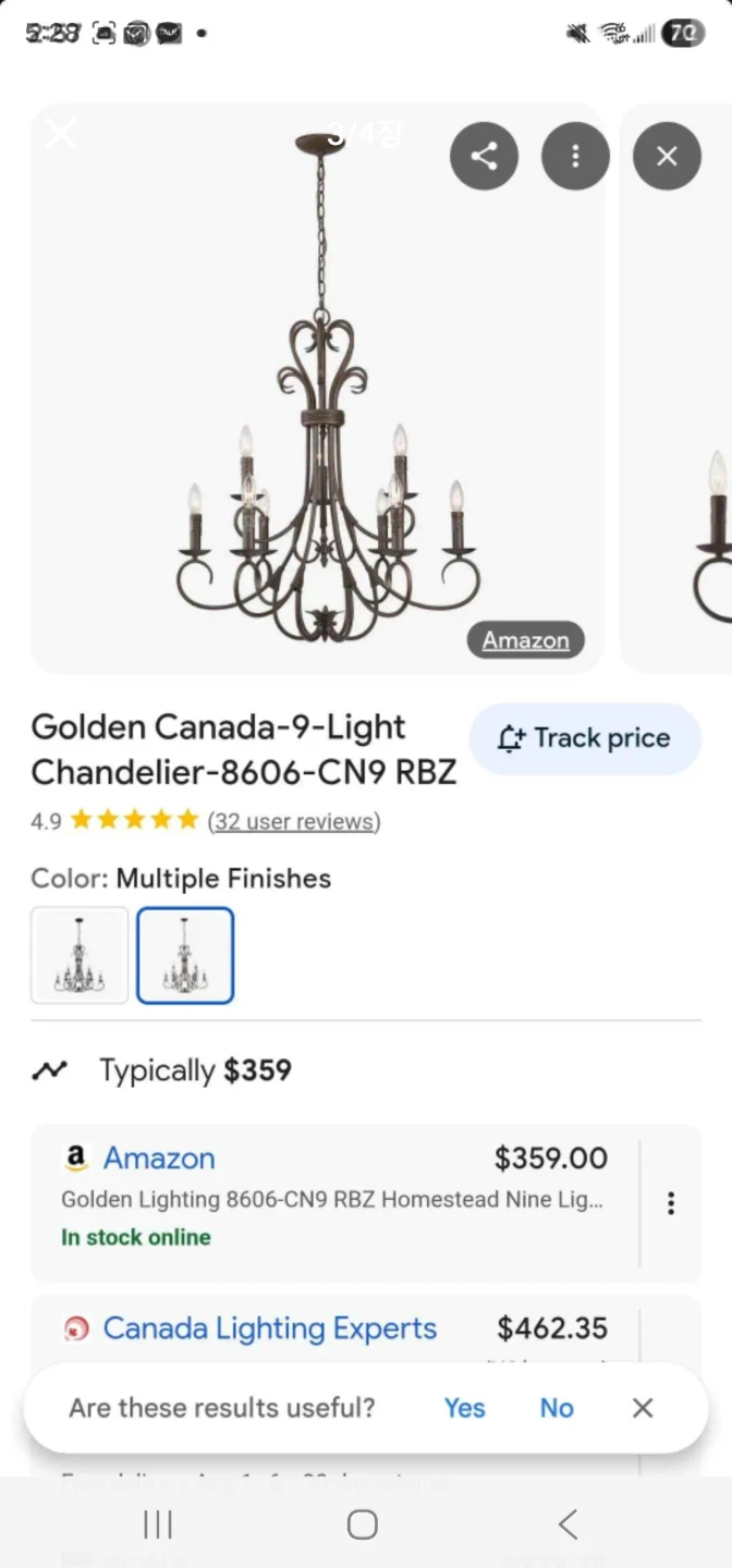 Golden Lighting 8606-CN9 RBZ Homestead Chandelier - photo 3