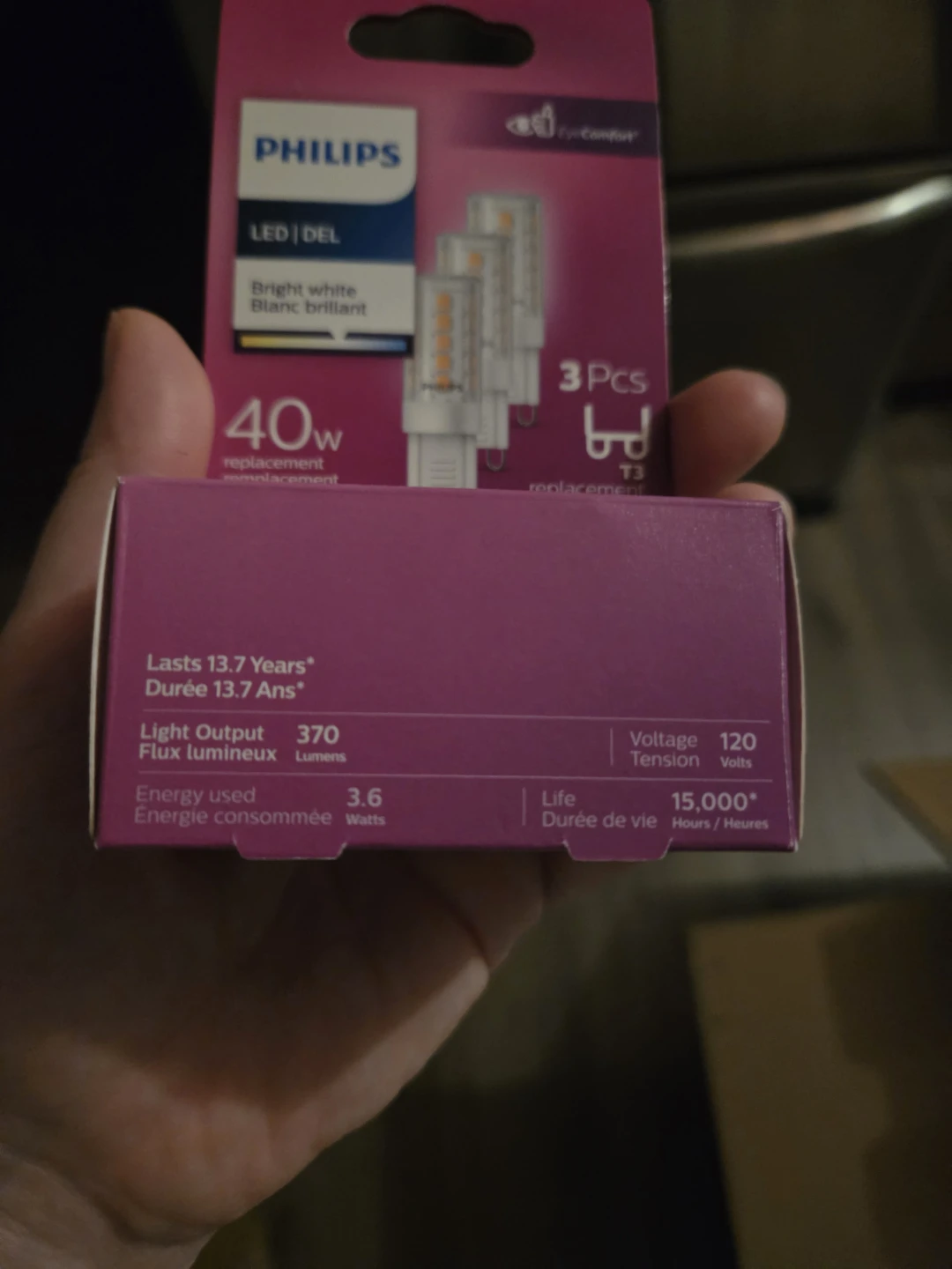 Philips LED DEL Bright White G9 Base Light Bulbs (3 Pcs) - photo 3