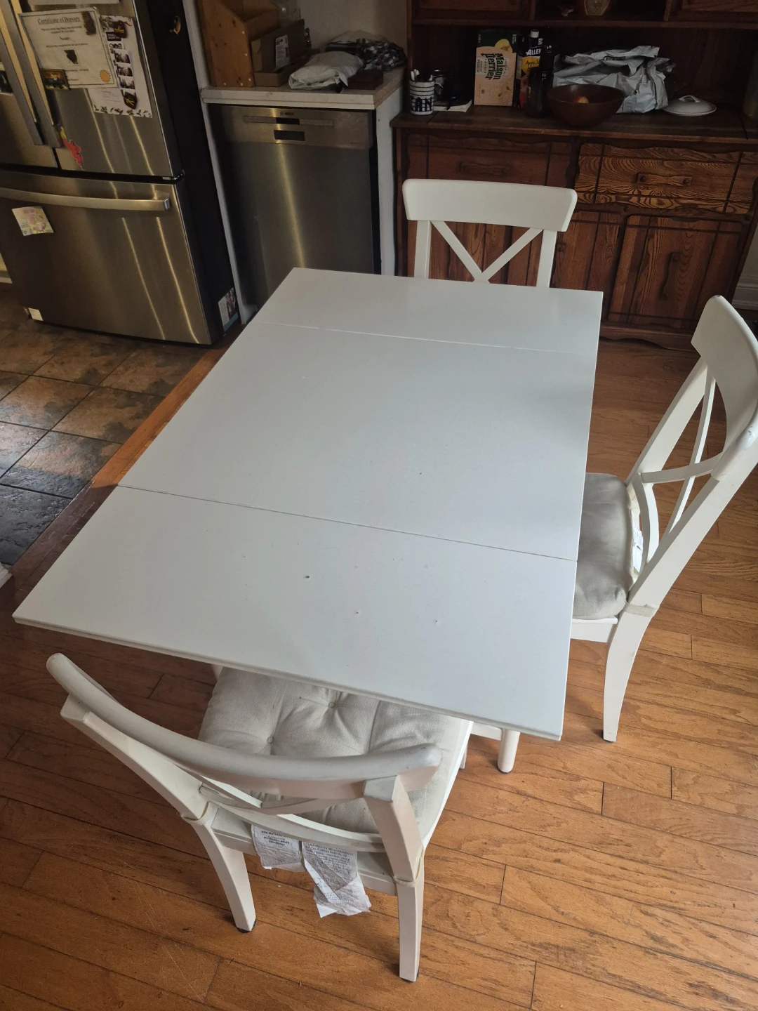 White Drop Leaf Table with Chairs