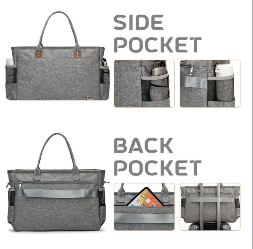 Rabjen Laptop Tote Bag Work Bag With 3 Pen Slot ... - photo 5