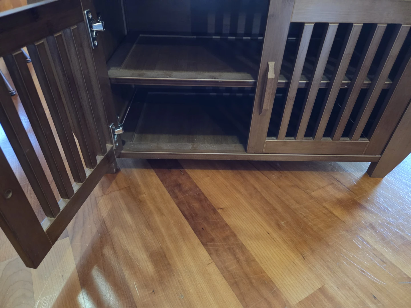 Wooden Storage Bench with Cushioned Seat - photo 2