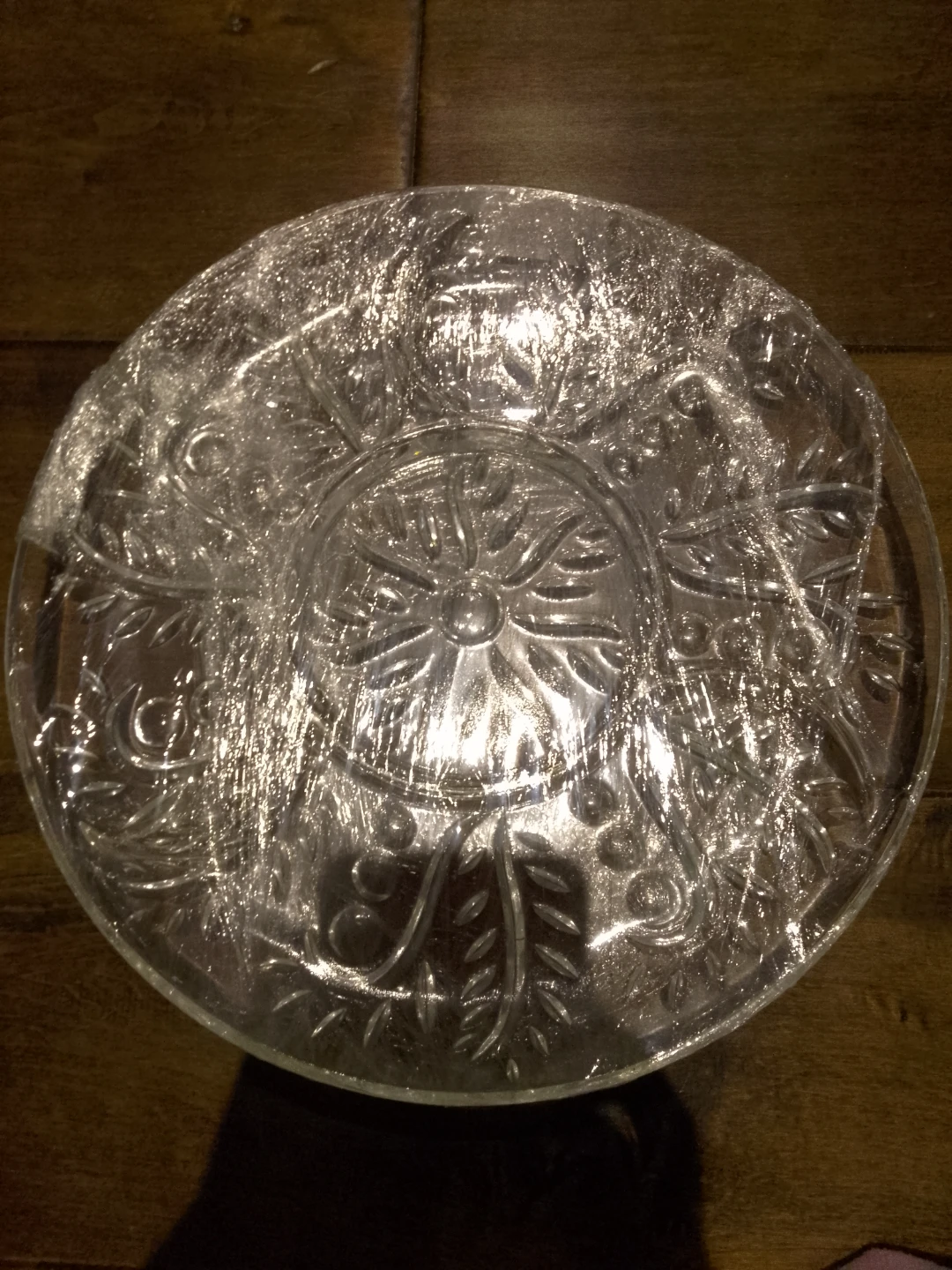 Clear Embossed Glass Serving Platter