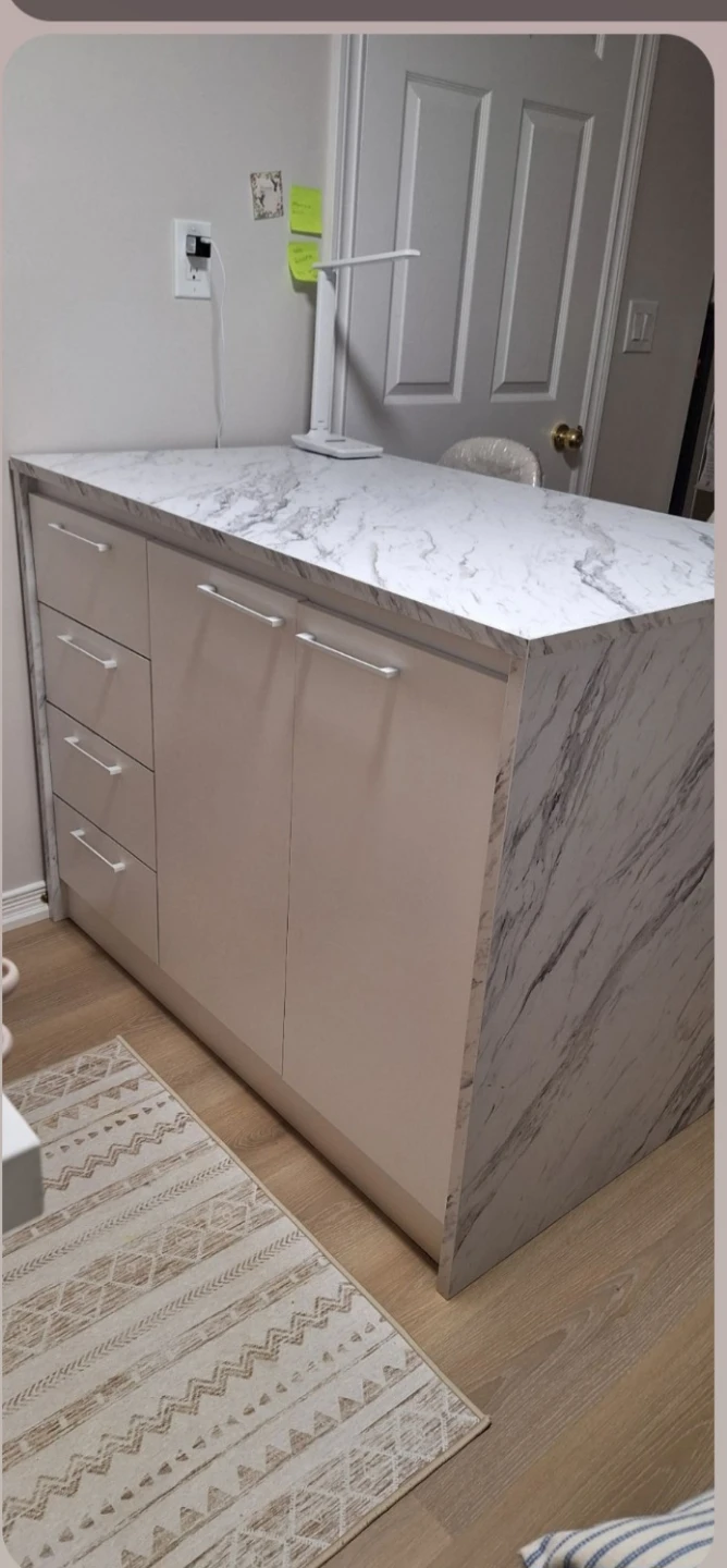 Kitchen Island with Marble Finish