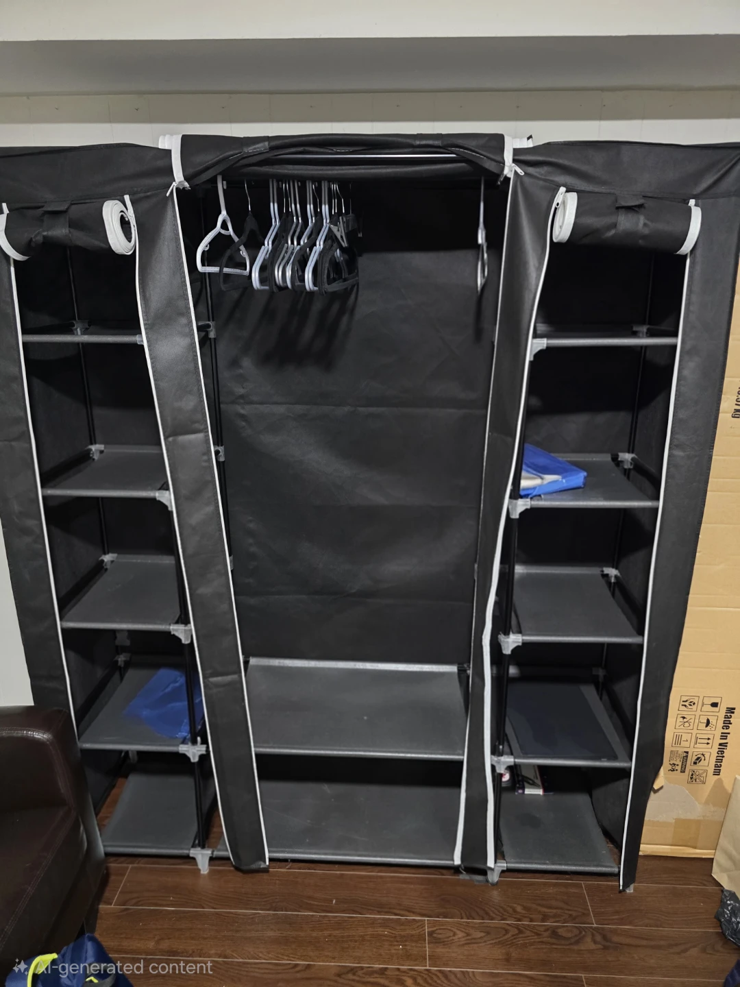 Black Portable Wardrobe Closet