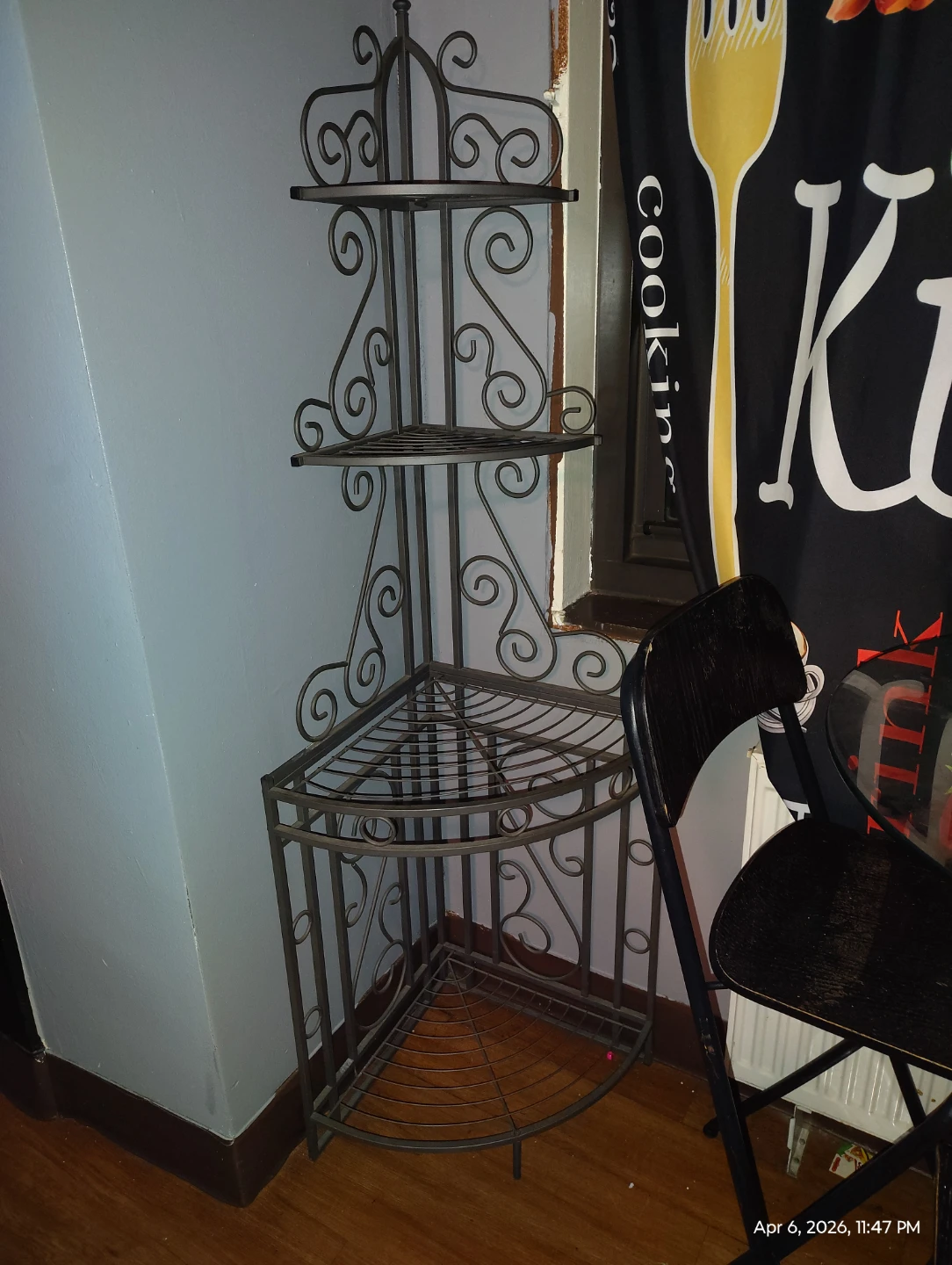 Wrought Iron Corner Shelf Unit