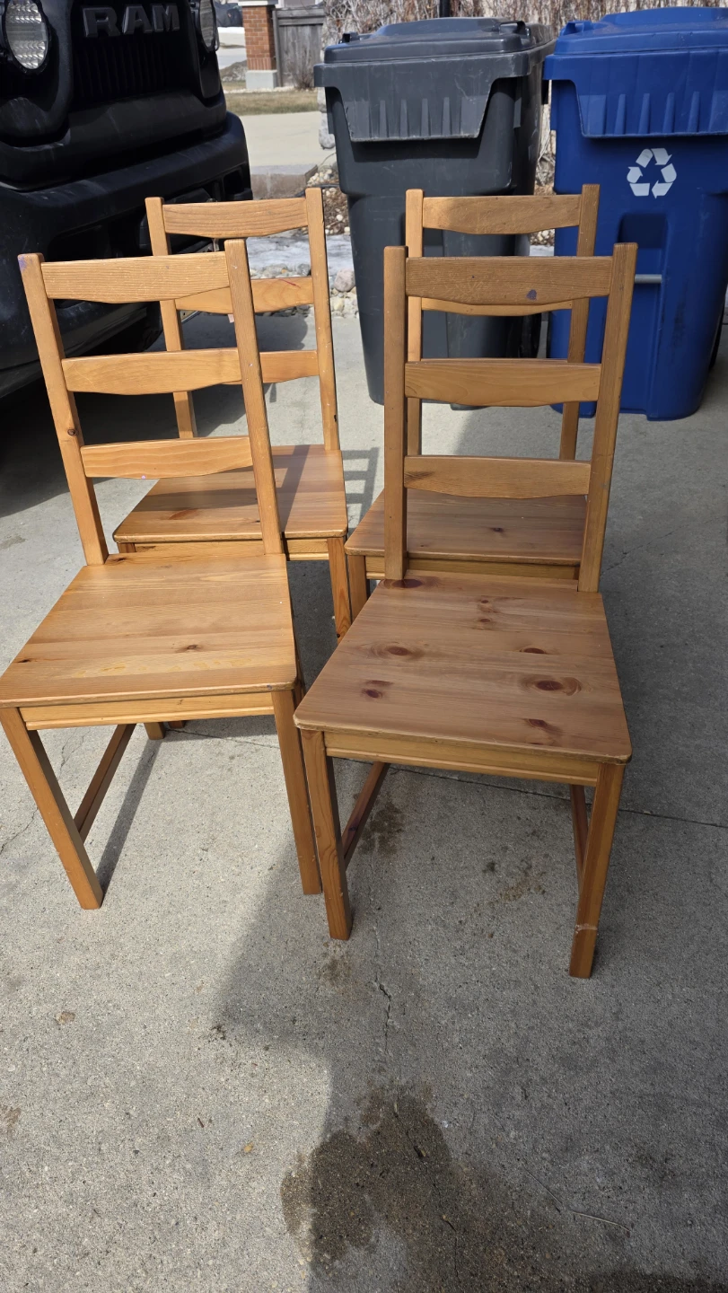 Wooden Dining Table with 4 Chairs