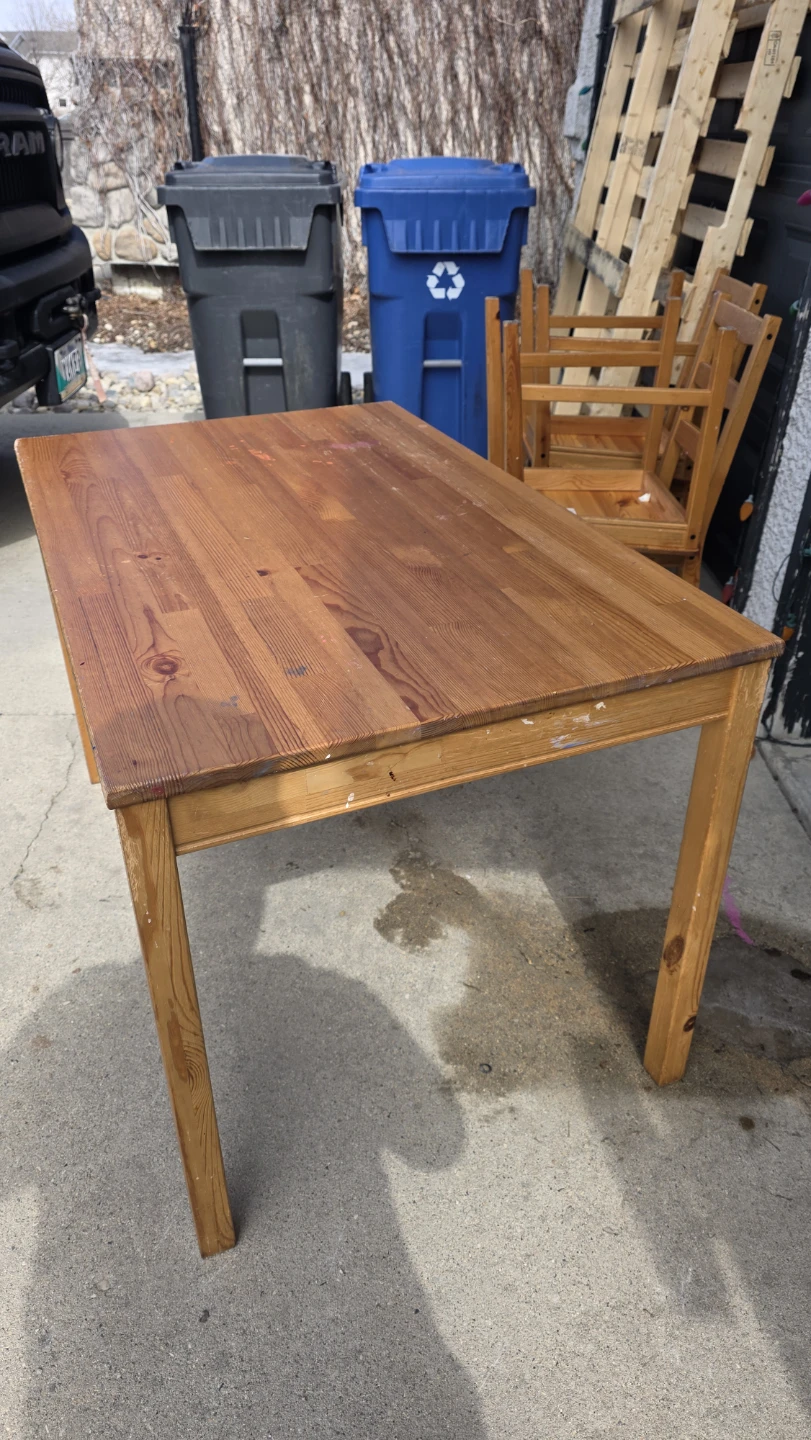 Wooden Dining Table with 4 Chairs - photo 2