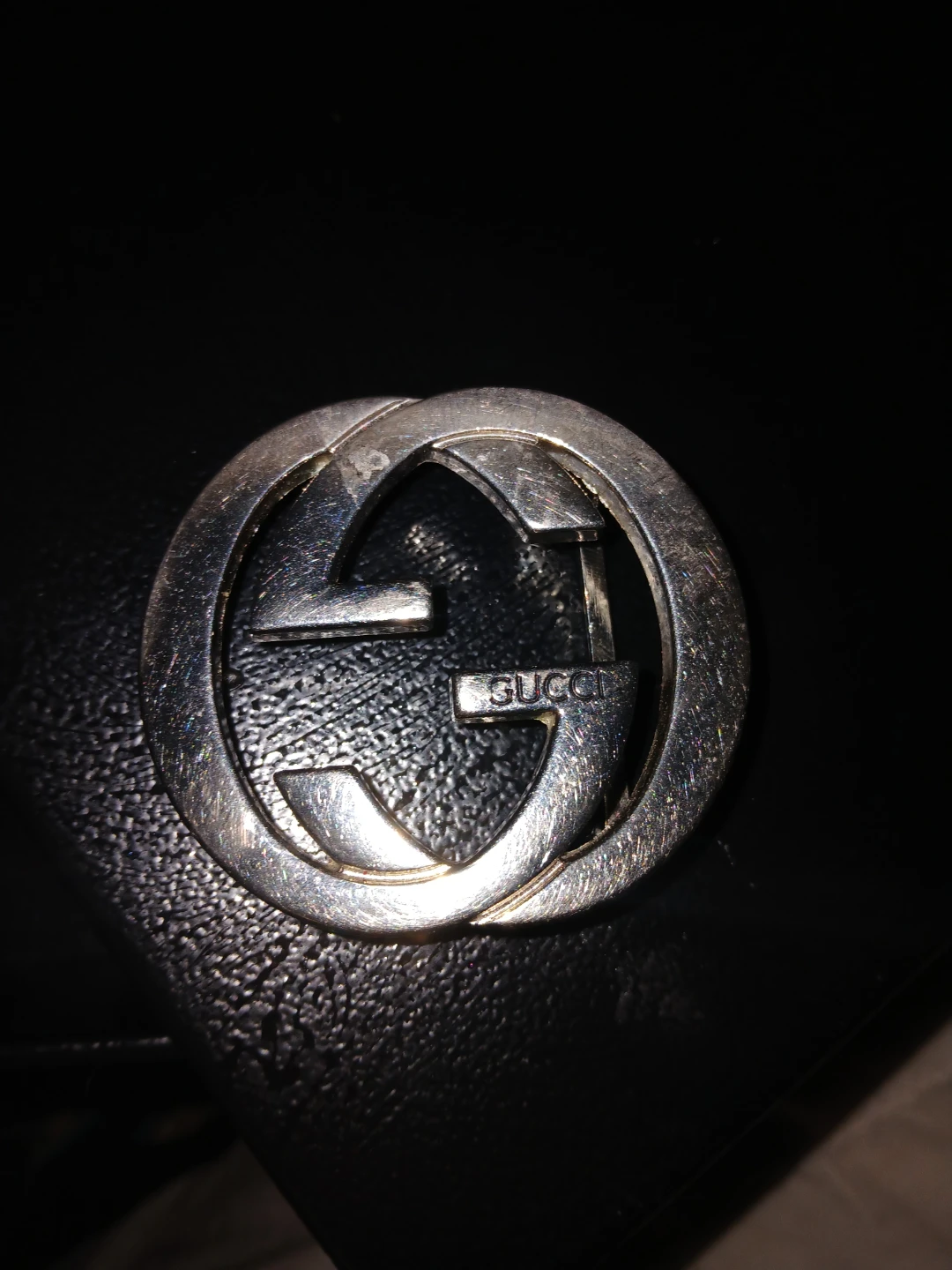 GUCCI "GG" Silver Tone Metal Belt Buckle Vintage