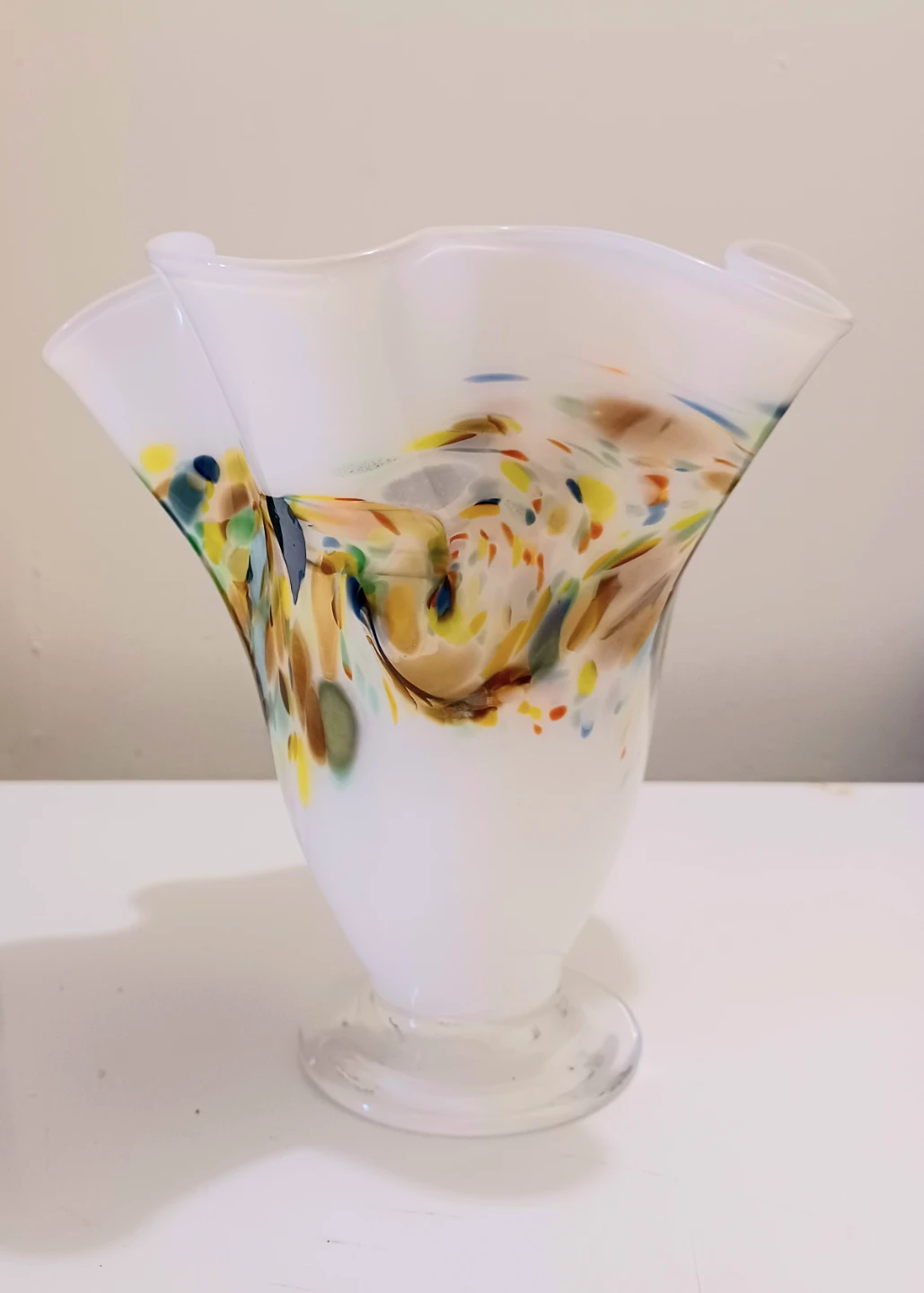 Vtg Signed Italian Handmade Murano Crystal Vase - photo 2