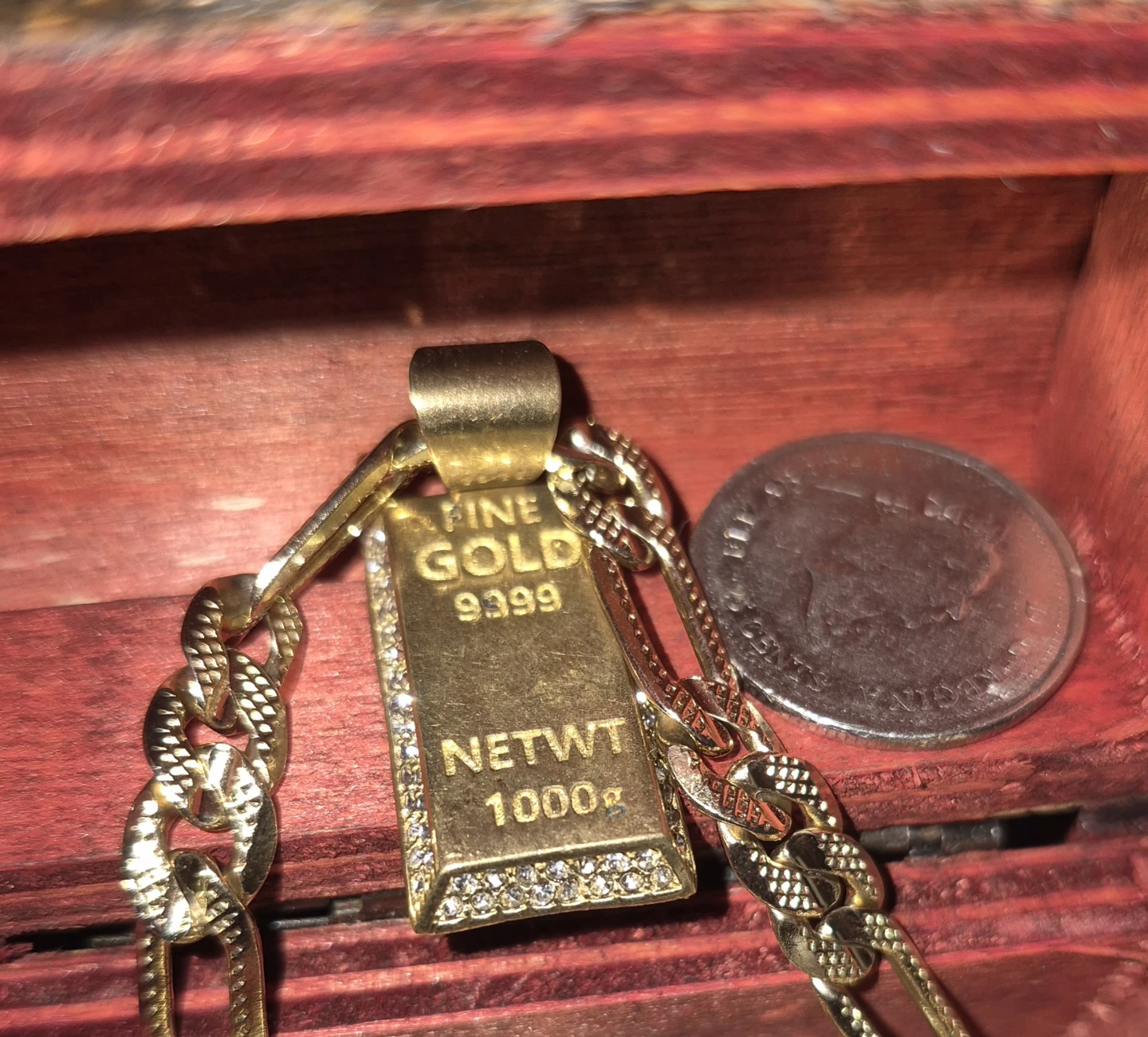 Artificial Gold 9999 Pendant Necklace - photo 2