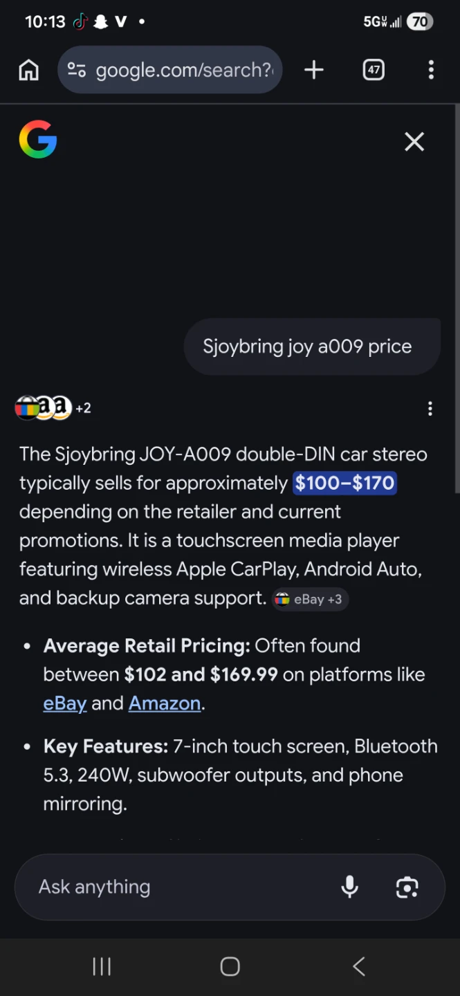 SjoyBring JOY-A009 Double DIN Car Stereo - photo 2