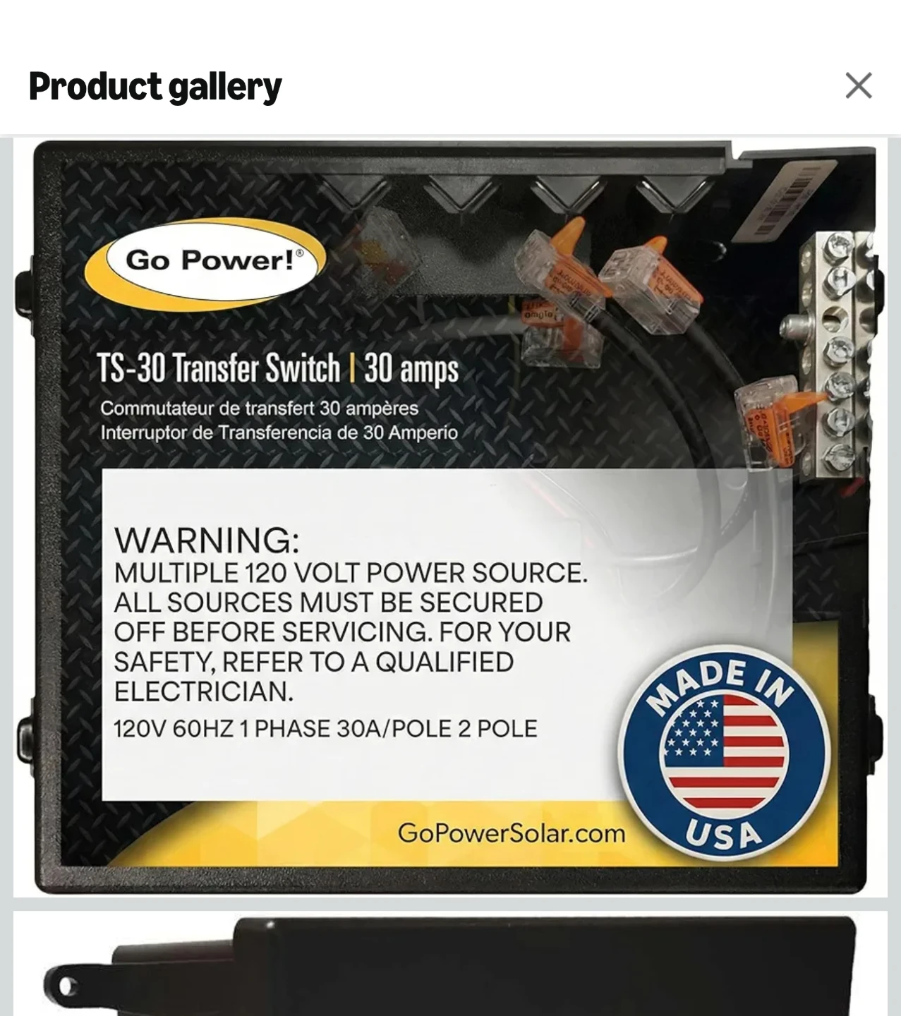 Go Power TS-30 Transfer Switch | 30 Amps