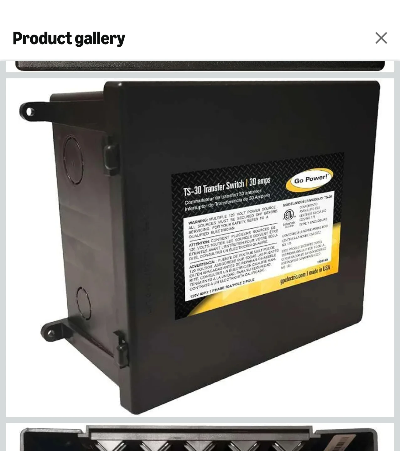 Go Power TS-30 Transfer Switch | 30 Amps - photo 2