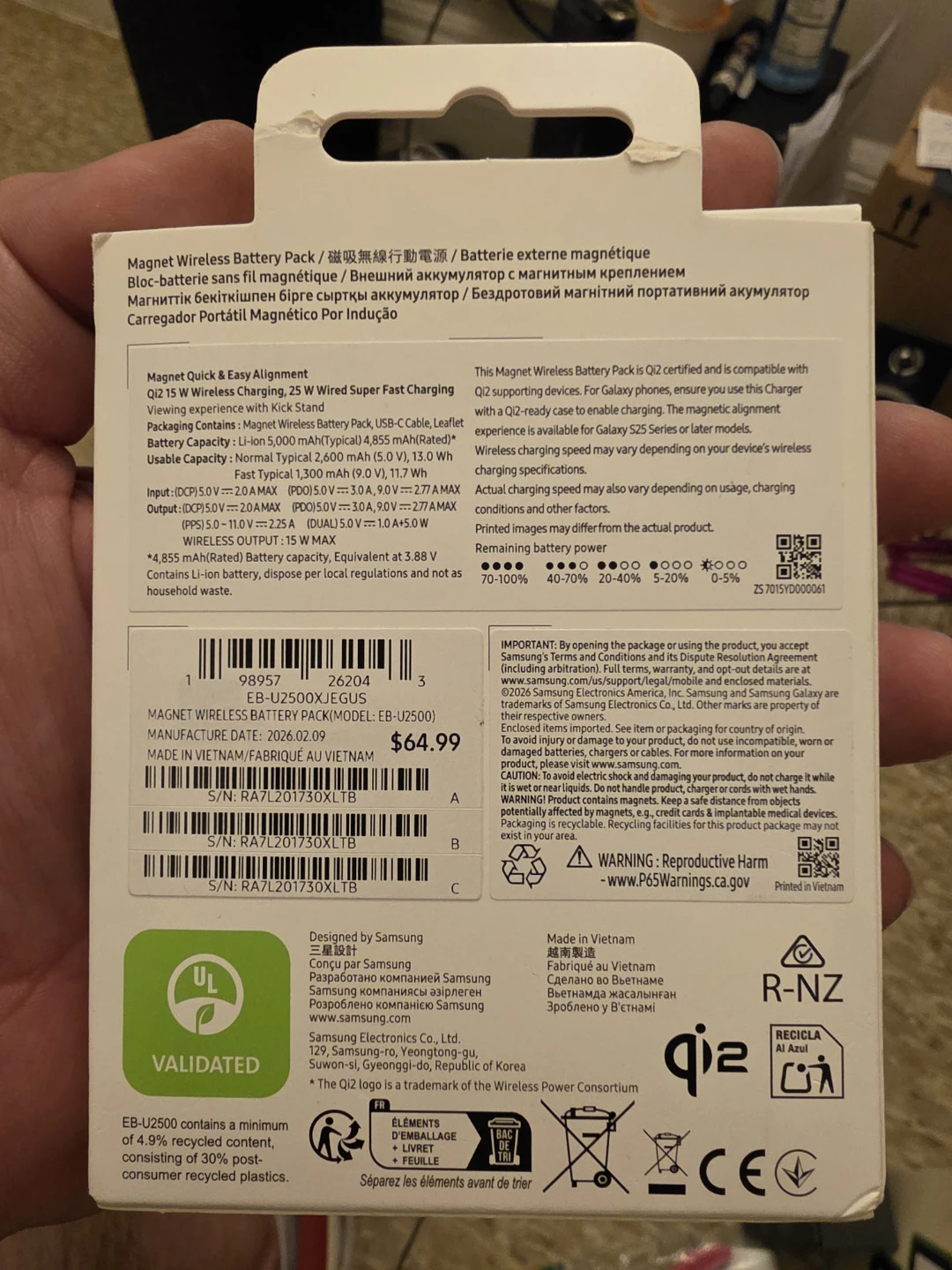 Samsung Magnet Wireless Battery Pack 5,000mAh Qi2 15W - photo 2