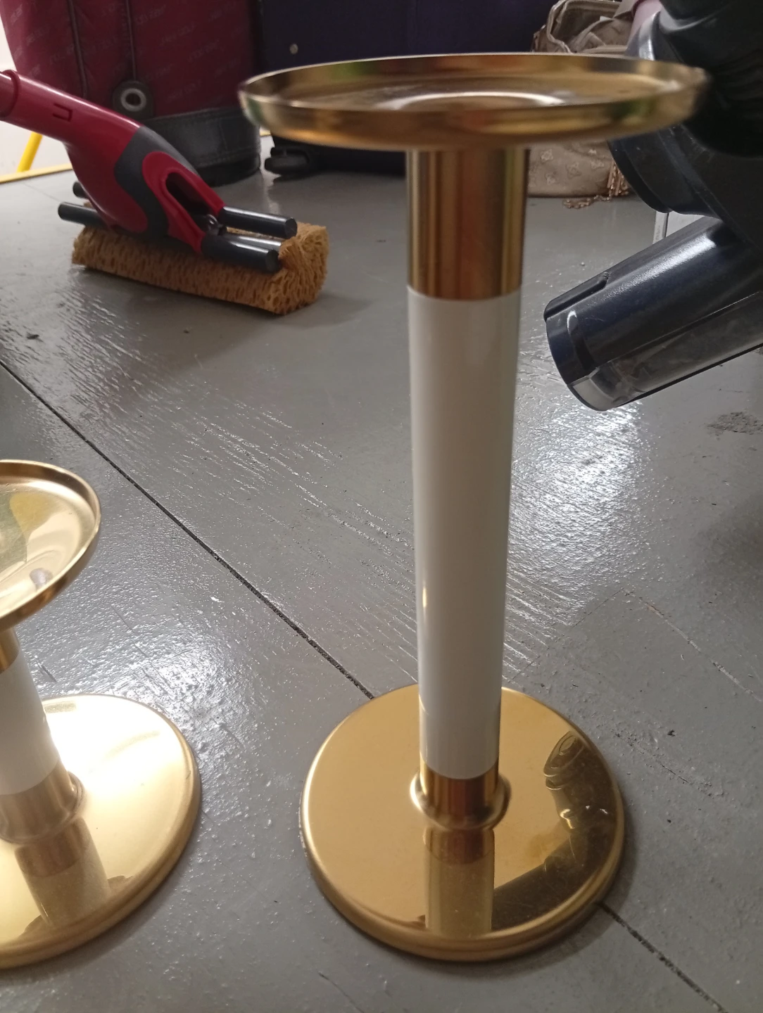 Gold and White Candlesticks (Set of 3) - photo 5