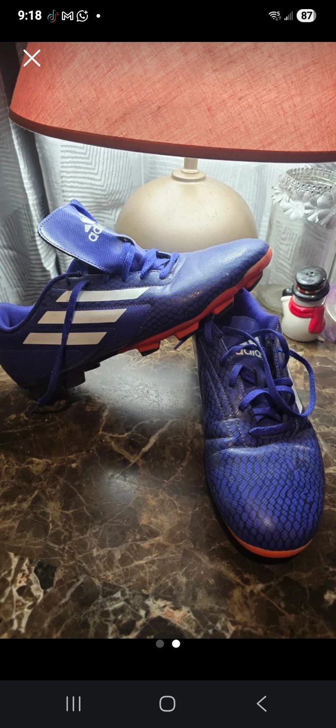 Adidas Blue Soccer Cleats size US 8