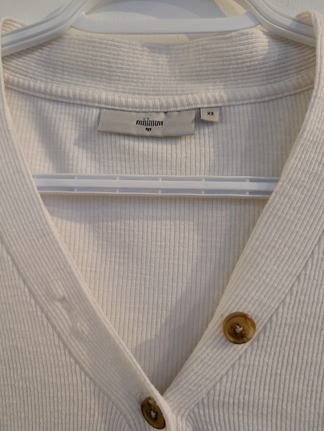White ribbed long-sleeve top - XS - photo 2