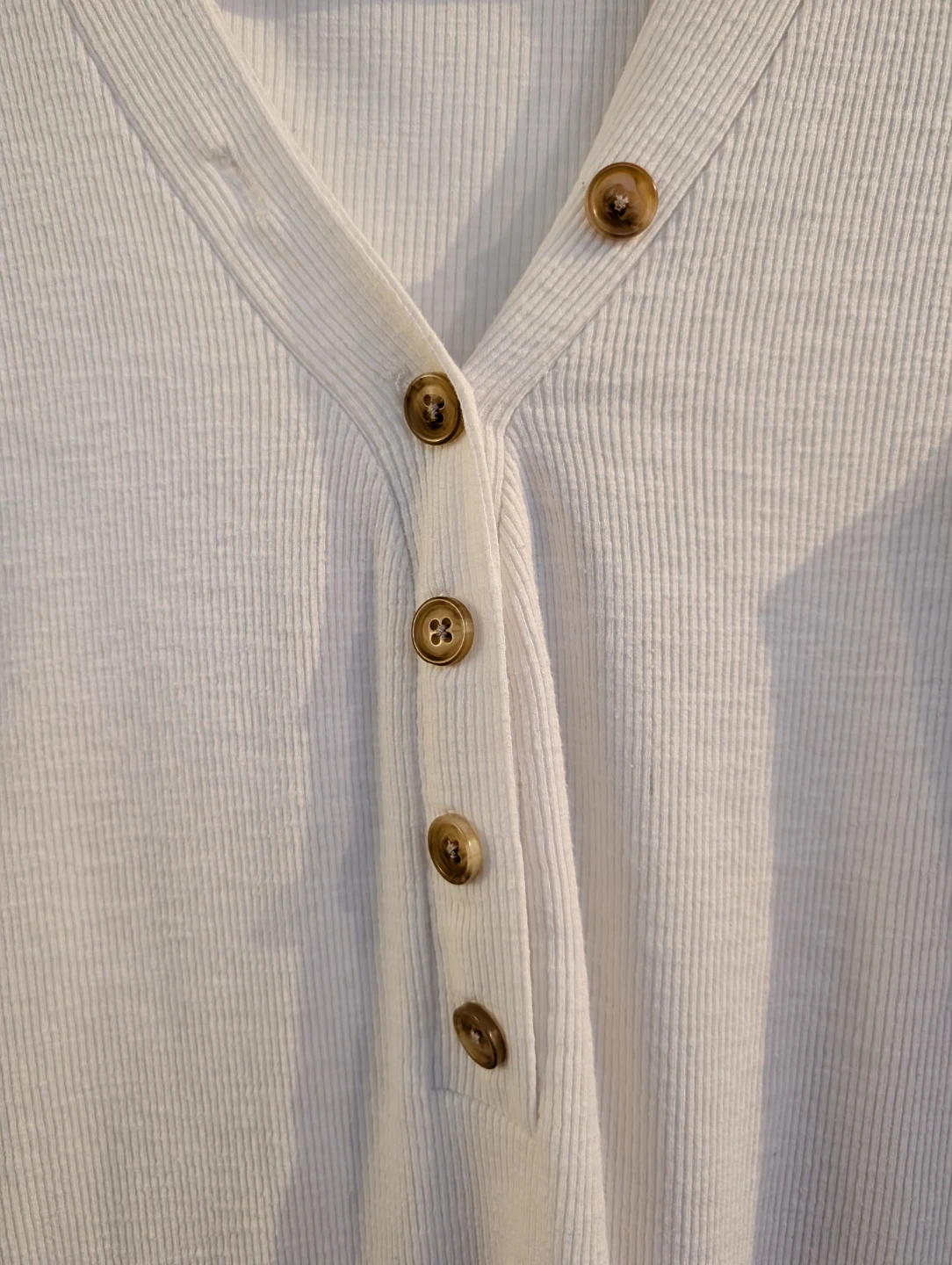 White ribbed long-sleeve top - XS - photo 3