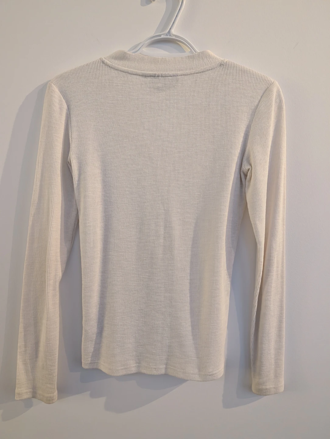 White ribbed long-sleeve top - XS - photo 4