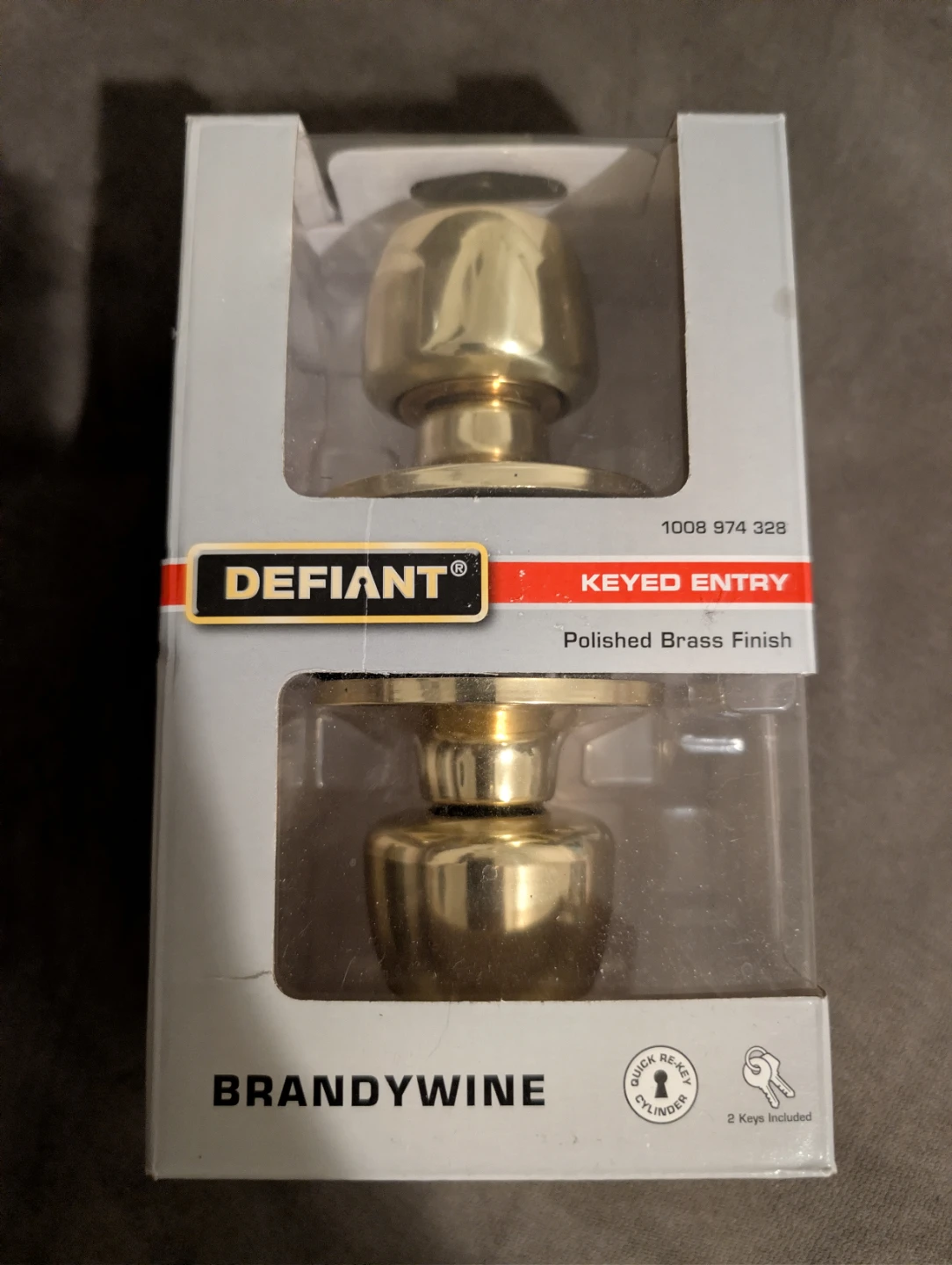 Keyed Entry Lockset - Polished Brass