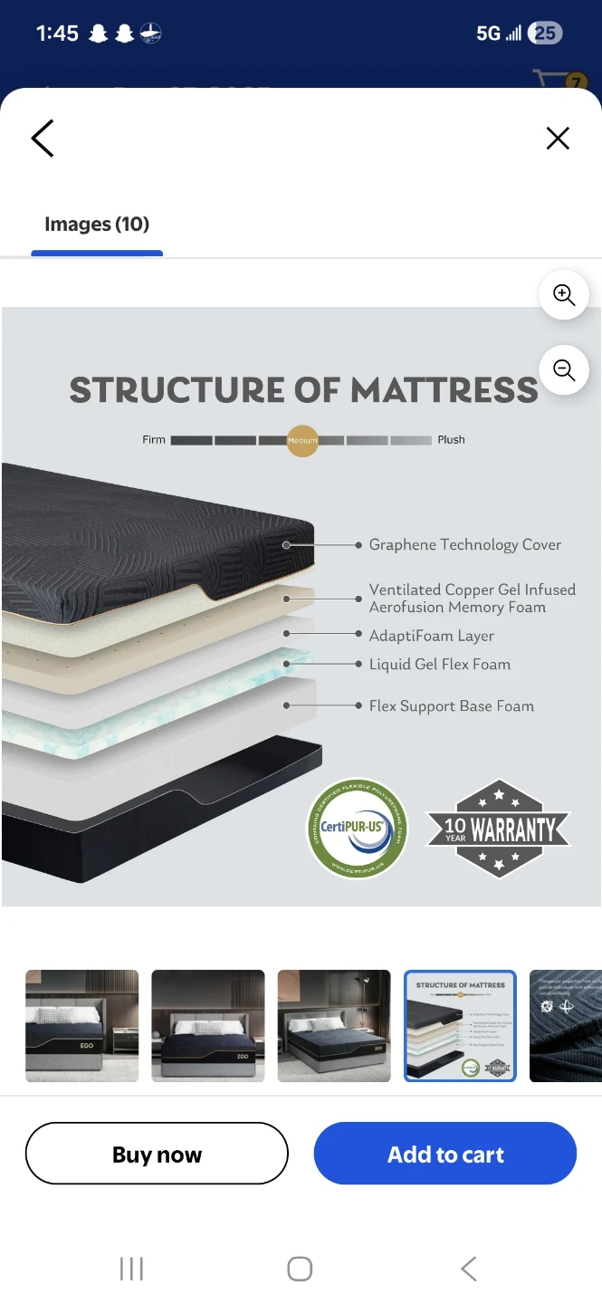 EGO Mattress with Graphene Technology Cover