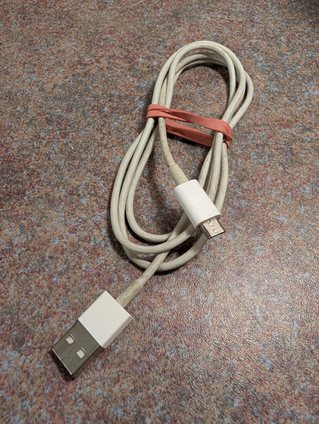 White USB to Micro USB Charging Cable