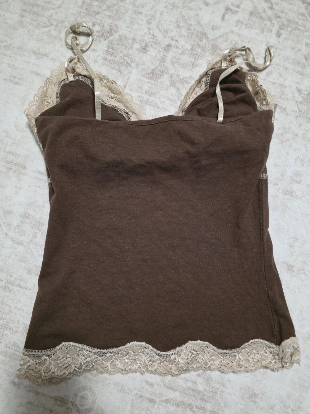 Brown Cami Top with Lace Trim - photo 2