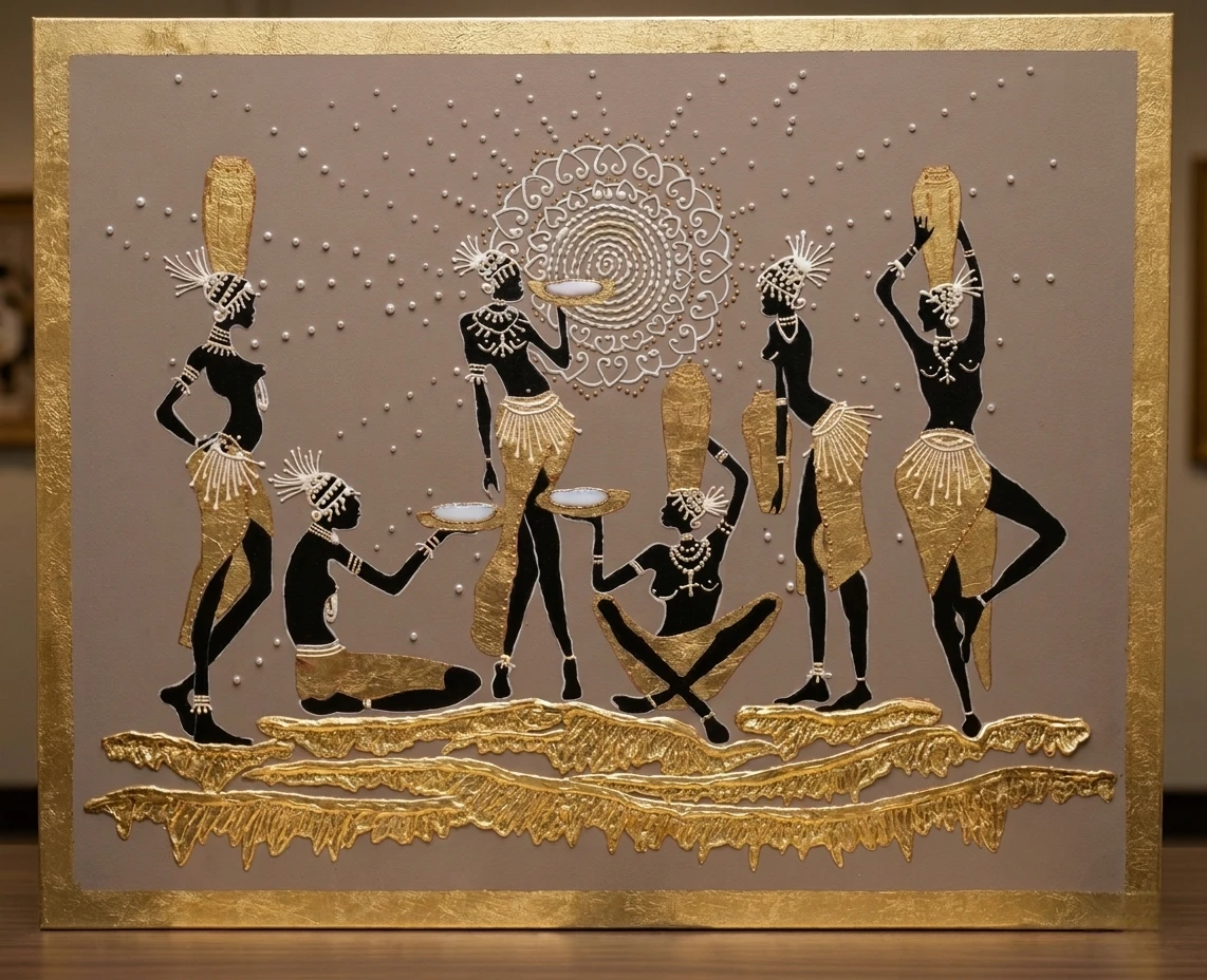 Textured Wall Art - African Women Dancing