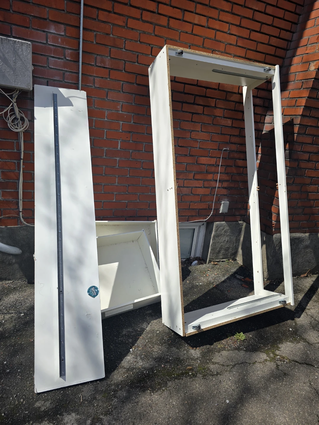 White Wooden Shelf Unit Frame and Parts